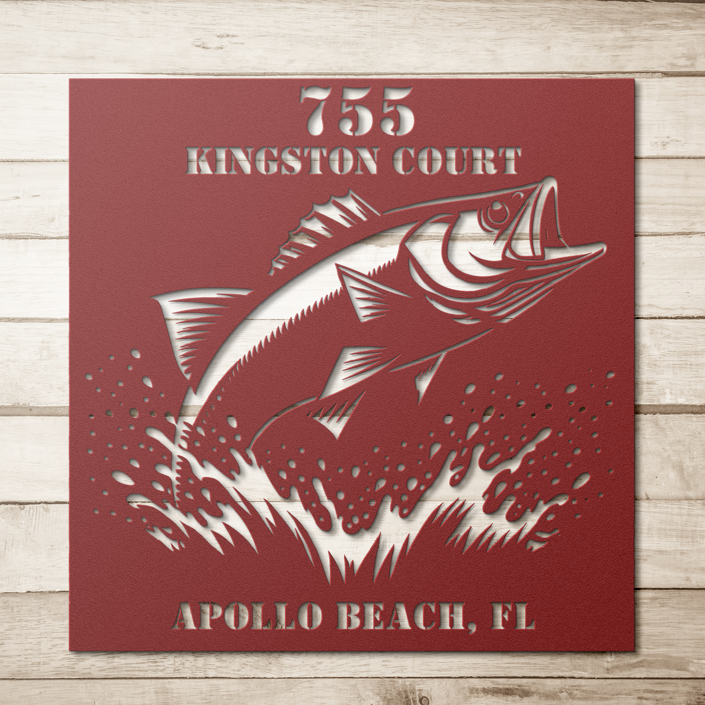 CUSTOM_Fish_Address_Sign_Red_Simple_Wood_BKGD_Mockup.png