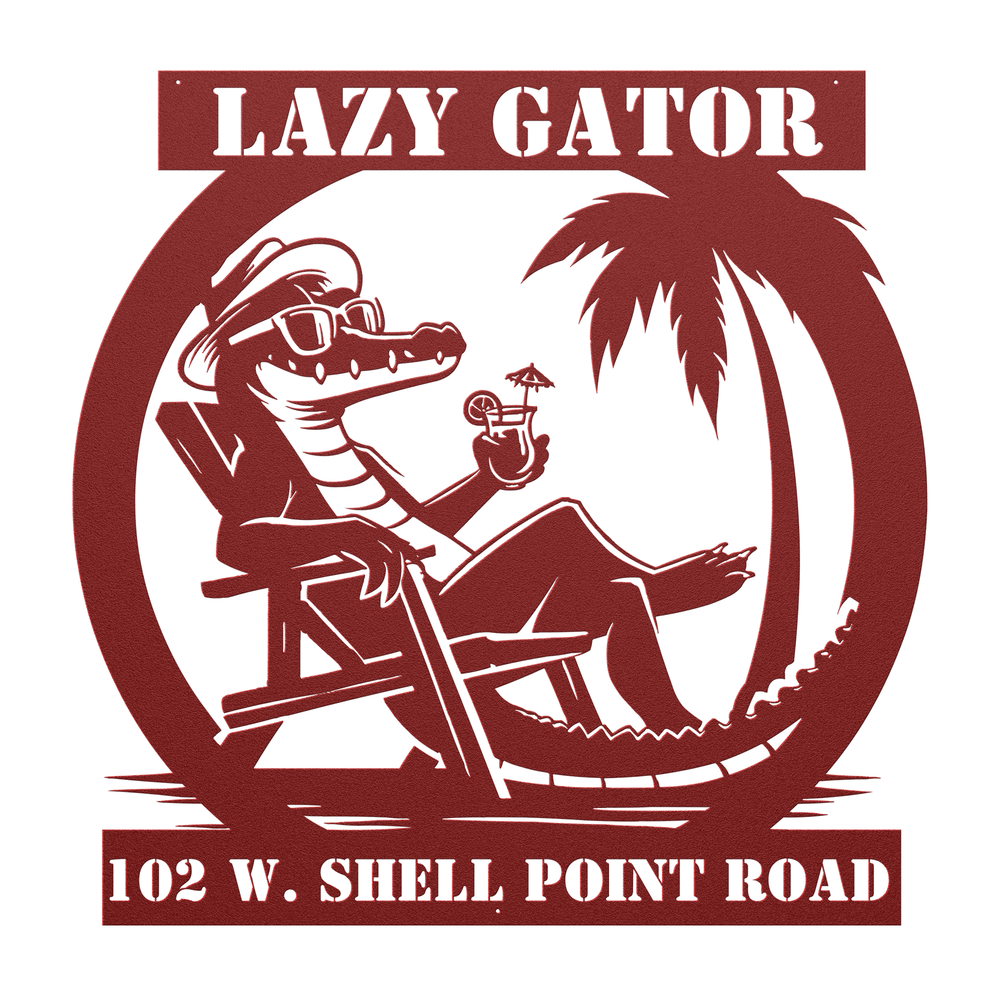 CUSTOM_Lazy_Gator_Address_Sign_Red_Transparent_Mockup.png